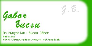 gabor bucsu business card